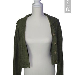 Wild fable green semi cropped cardigan